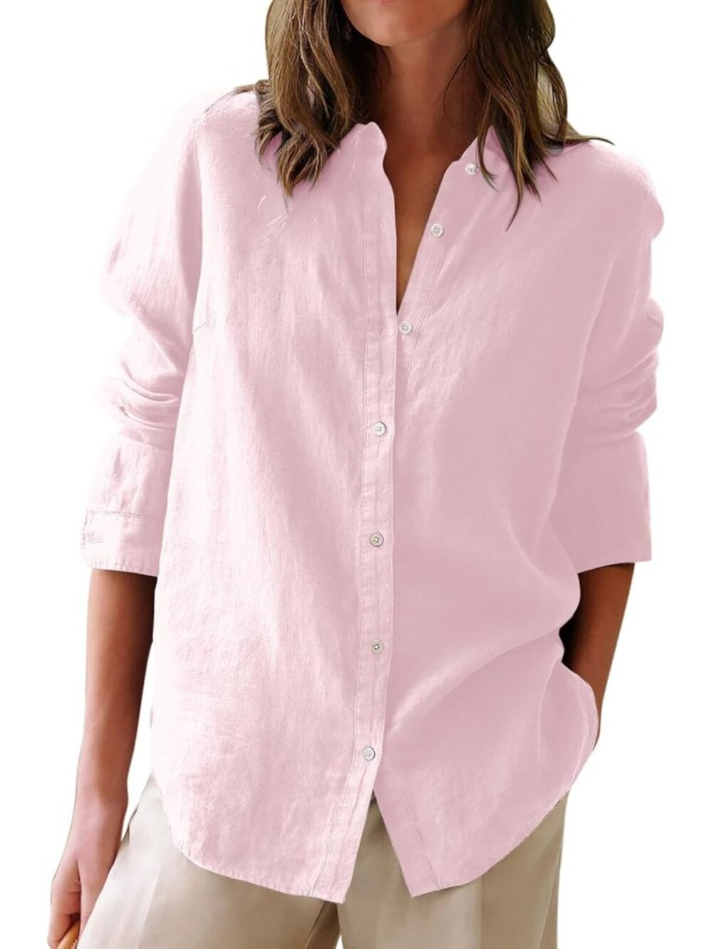 Stylish Long Sleeve Cotton Button Down Shirts for Women - Casual & Work Blouses
